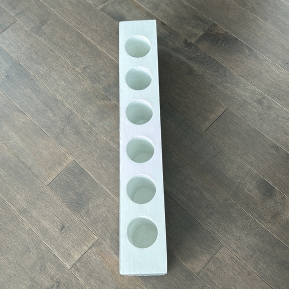 MAGNOLIA HOME White Wooden Sugar Mold, Plant Candle Holder Decor, Joanna Gaines - Picture 5 of 9